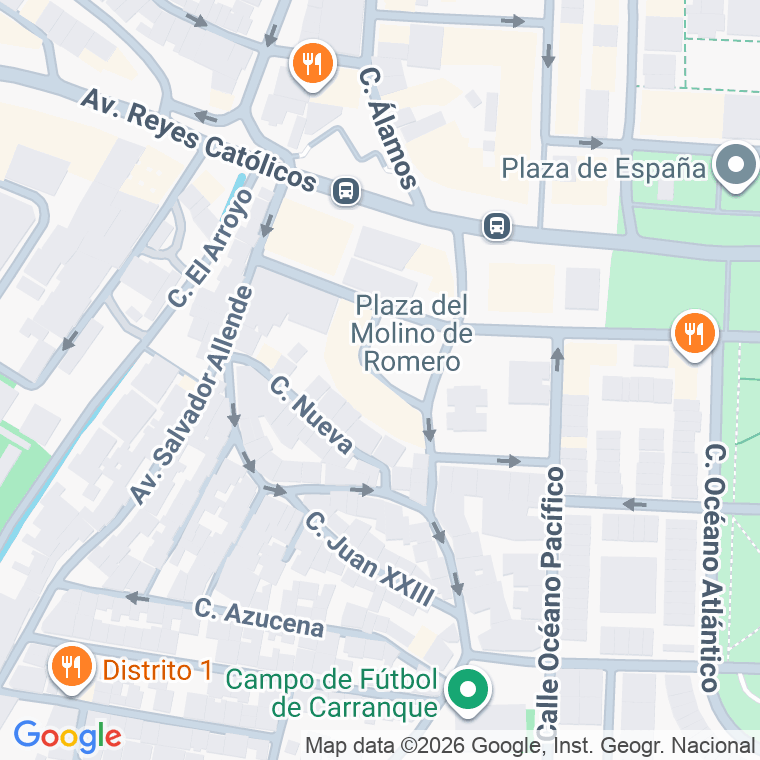 Código postal de Plaza Molino de Romero en Alhaurin de la Torre