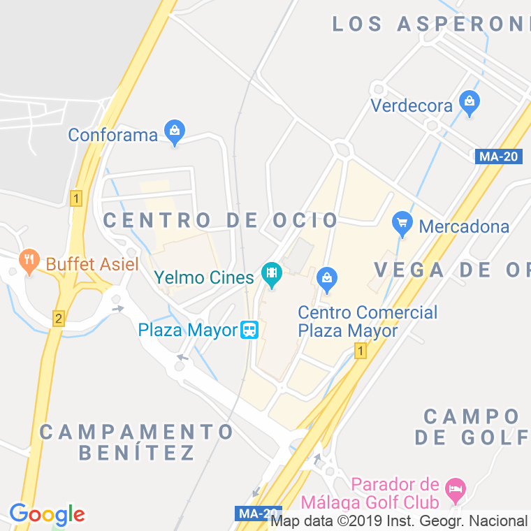 Código Postal calle Victoria De Los Angeles en Málaga