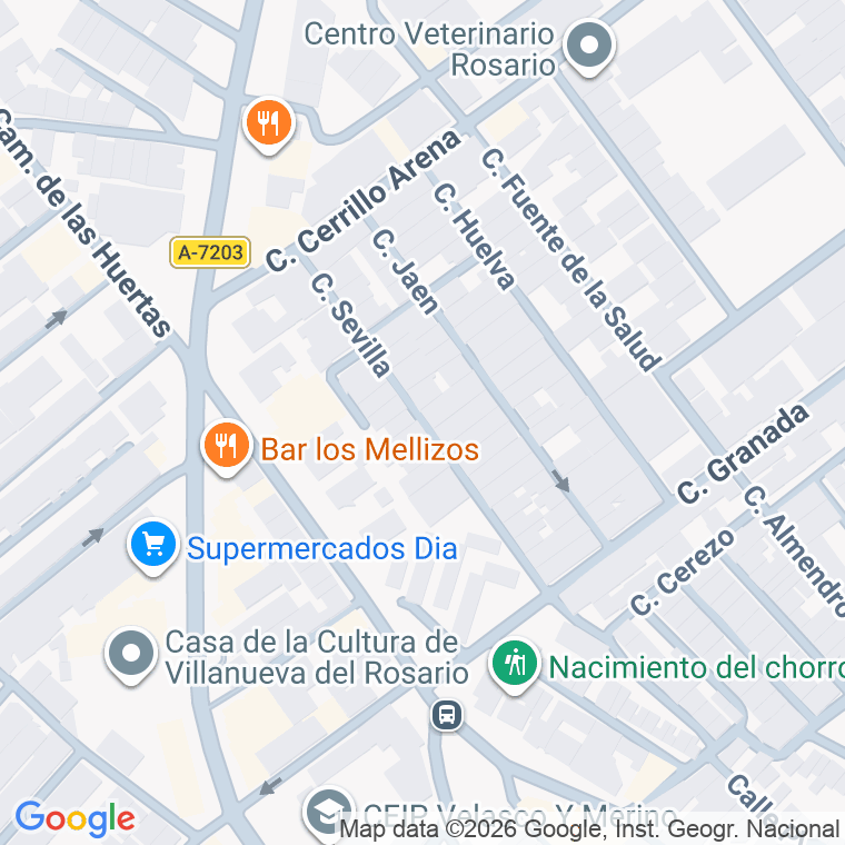 Código postal de Calle Sevilla en Villanueva del Rosario