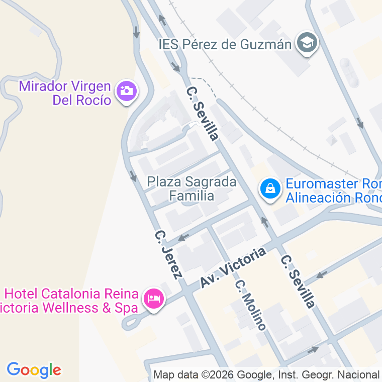 Código postal de Plaza Sagrada Familia en Ronda