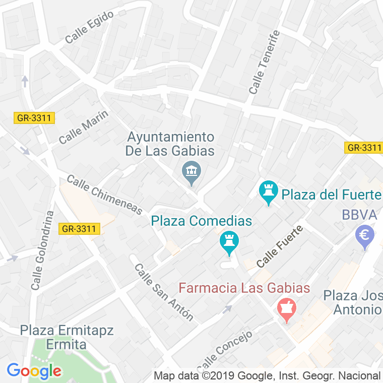 Código Postal calle Gabias De Las, plaza en Málaga