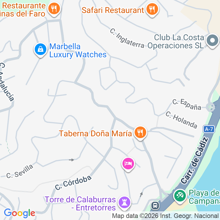 Código postal de Calle Mijas Urb el Faro en Chaparral