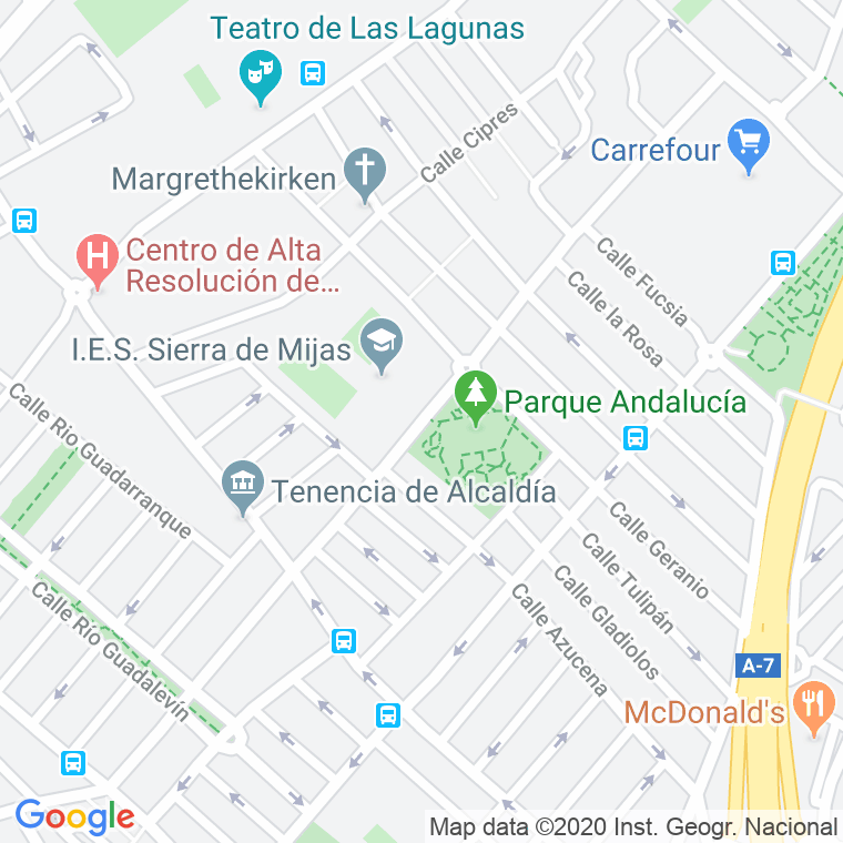Código Postal de Rio De Las Pasadas en Málaga