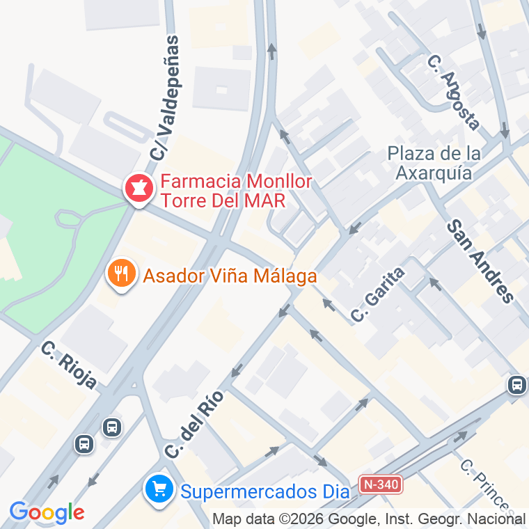Código postal de Casa de la Viña en Málaga