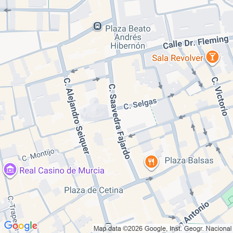 Código postal de Saavedra Fajardo en Murcia