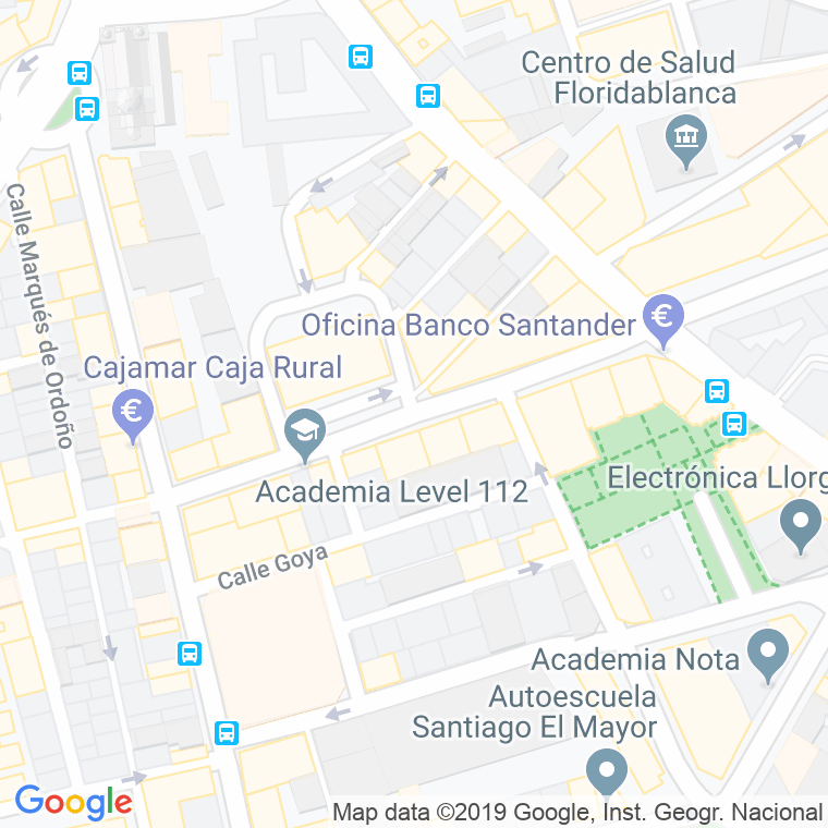 Código Postal calle Capuchinos, alameda en Murcia