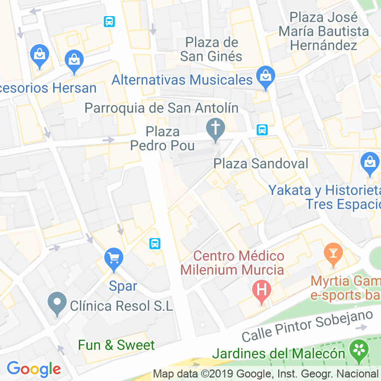 Código Postal calle Don Antonio Sanchez Maurandi en Murcia