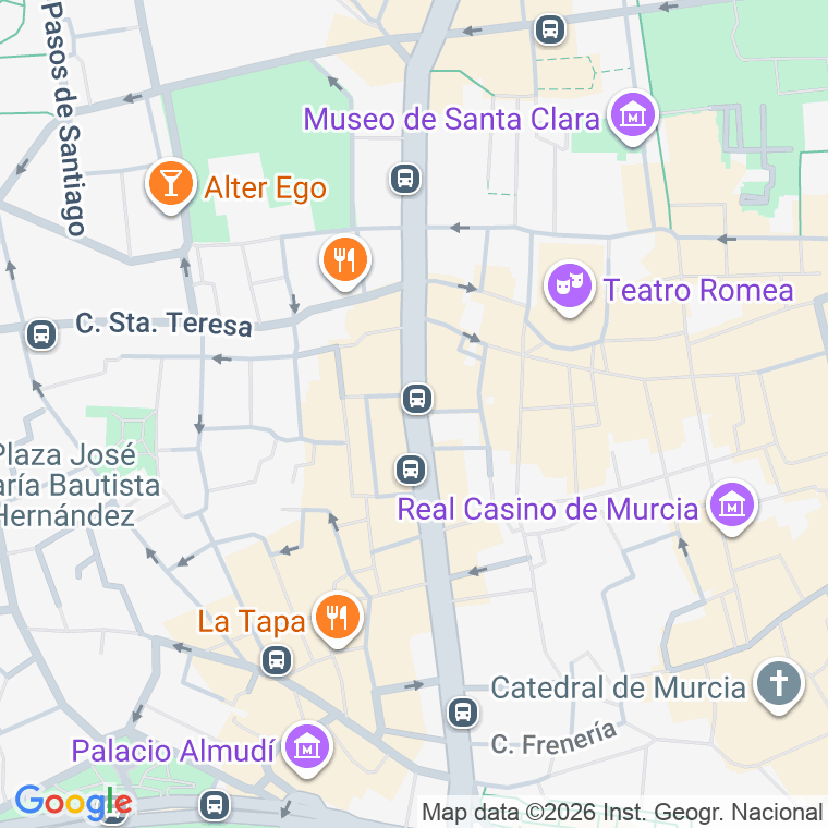 Código postal de Escultor Francisco Salzillo, Gran Via (impares del 1 al 17)  (pares del 2 al 24) en Murcia