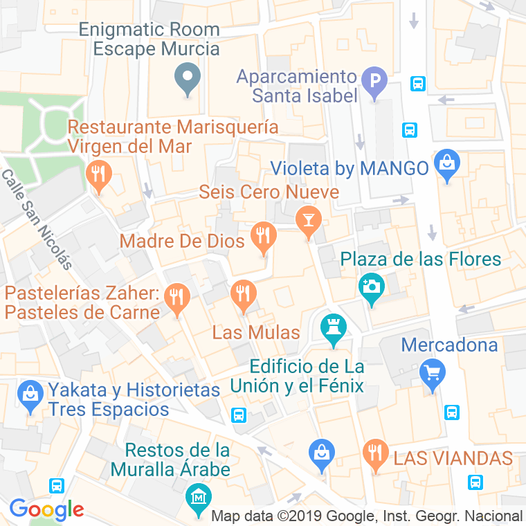 Código Postal calle Madre De Dios en Murcia
