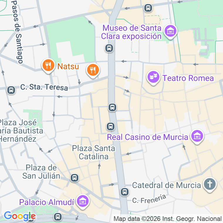 Código postal de Escultor Francisco Salzillo, Gran Via (impares del 19 al Final)  (pares del 26 al Final) en Murcia