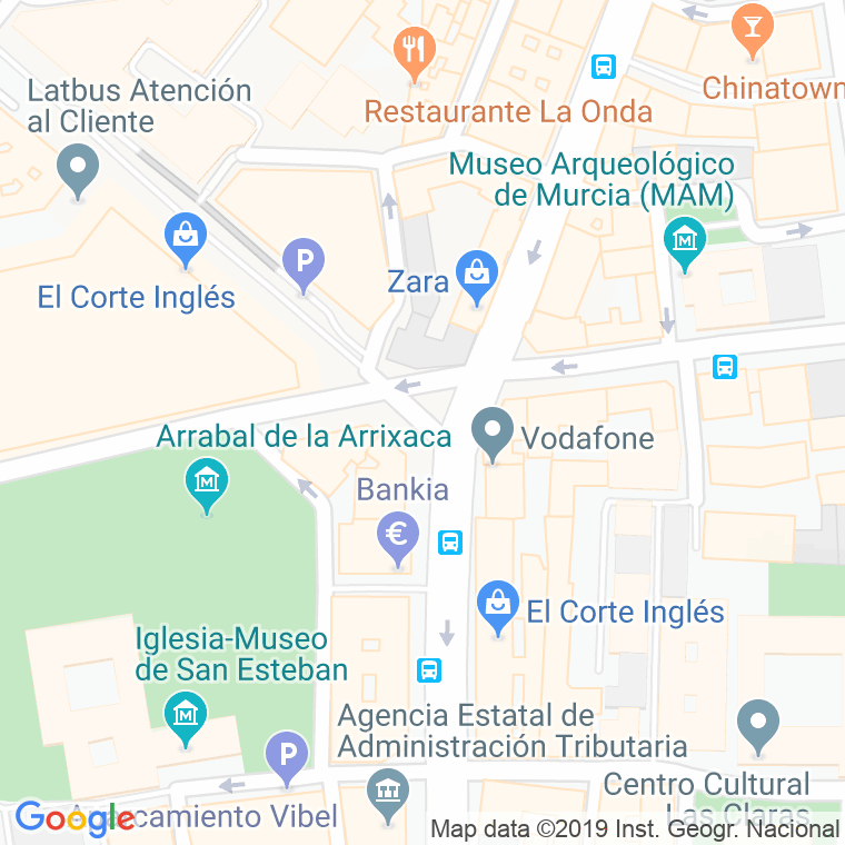 Código Postal calle Fuensanta, plaza (Impares Del 1 Al 0) en Murcia