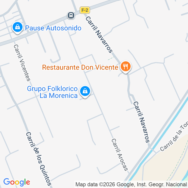 Código postal de Arocas (puente Tocinos), Carril en Murcia