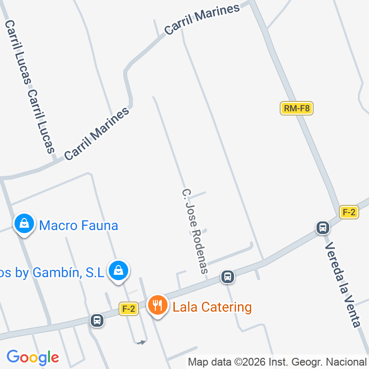 Código postal de Rodenas (puente Tocinos), Carril en Murcia