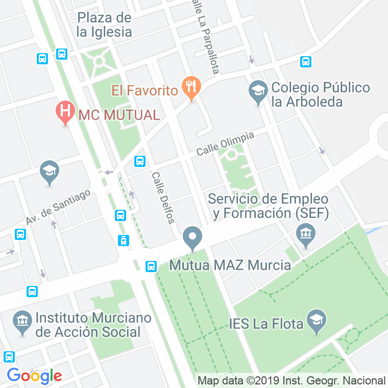 Código Postal calle Acropolis (Casillas) en Murcia
