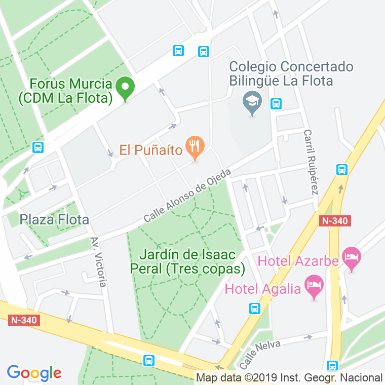 Código Postal calle Alonso De Ojeda en Murcia