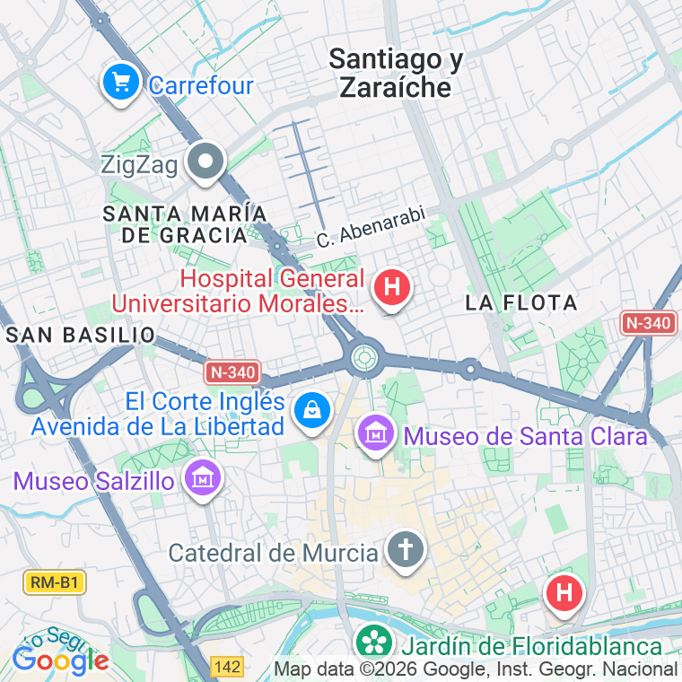 Código postal de Marques de los Velez, Avenida (impares del 1 al 35)  (pares del 2 al 36) en Murcia