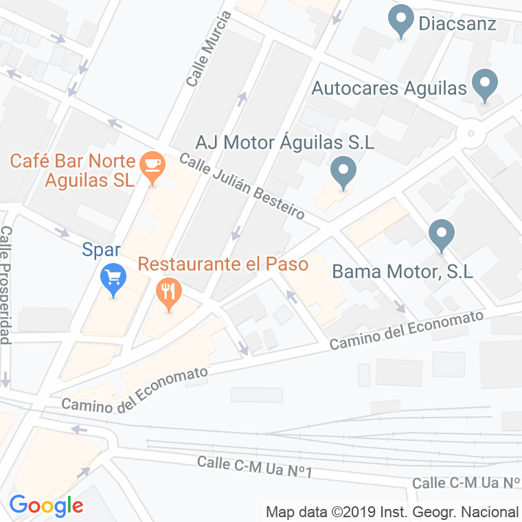 Código Postal calle Aguilas en Murcia