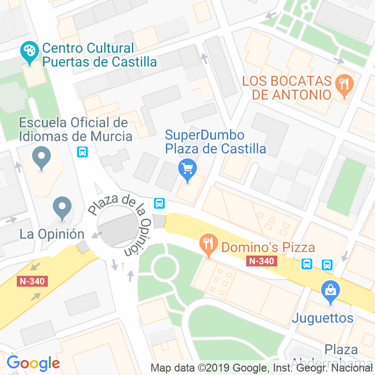 Código Postal calle Castilla, plaza en Murcia
