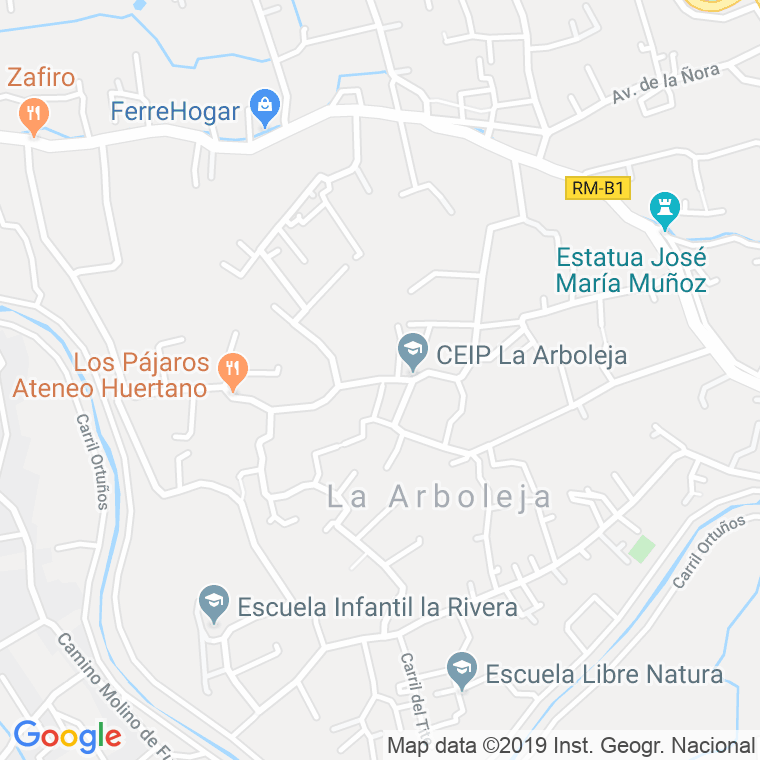 Código Postal calle Chornos (Arboleja), carril en Murcia