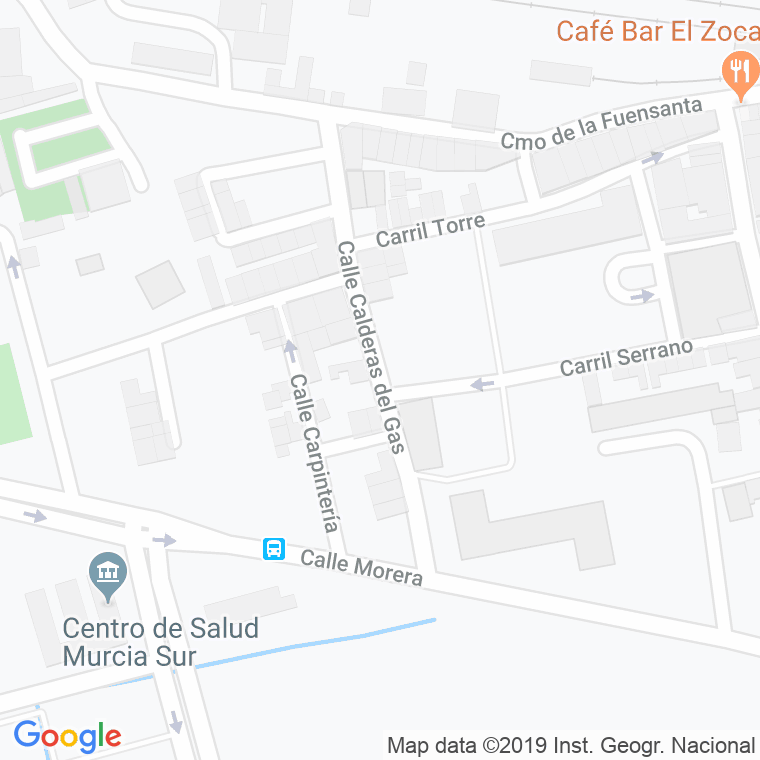 Código Postal calle Calderas Del Gas en Murcia