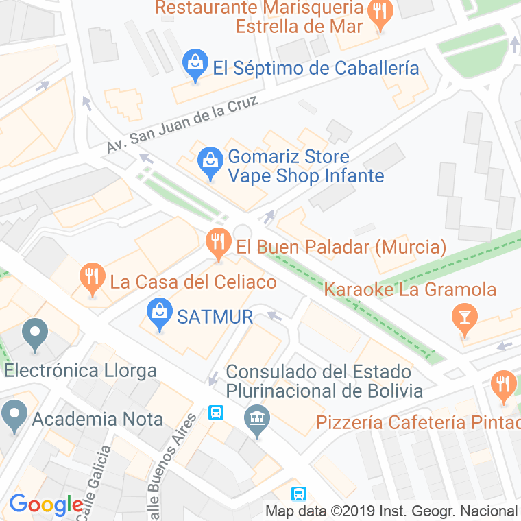 Código Postal calle Juan Ramon Jimenez, paseo en Murcia