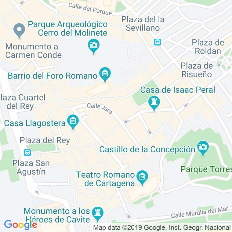 Código Postal calle Jara   (Impares Del 15 Al Final)  (Pares Del 14 Al Final) en Cartagena