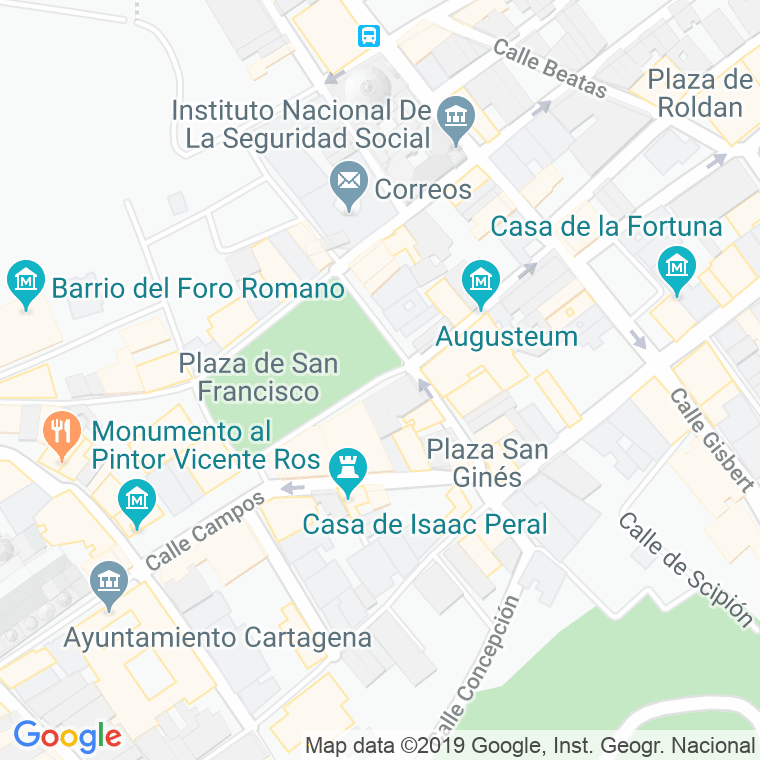 Código Postal calle San Francisco, plaza (Impares Del 1 Al 7)  (Pares Del 2 Al 8) en Cartagena
