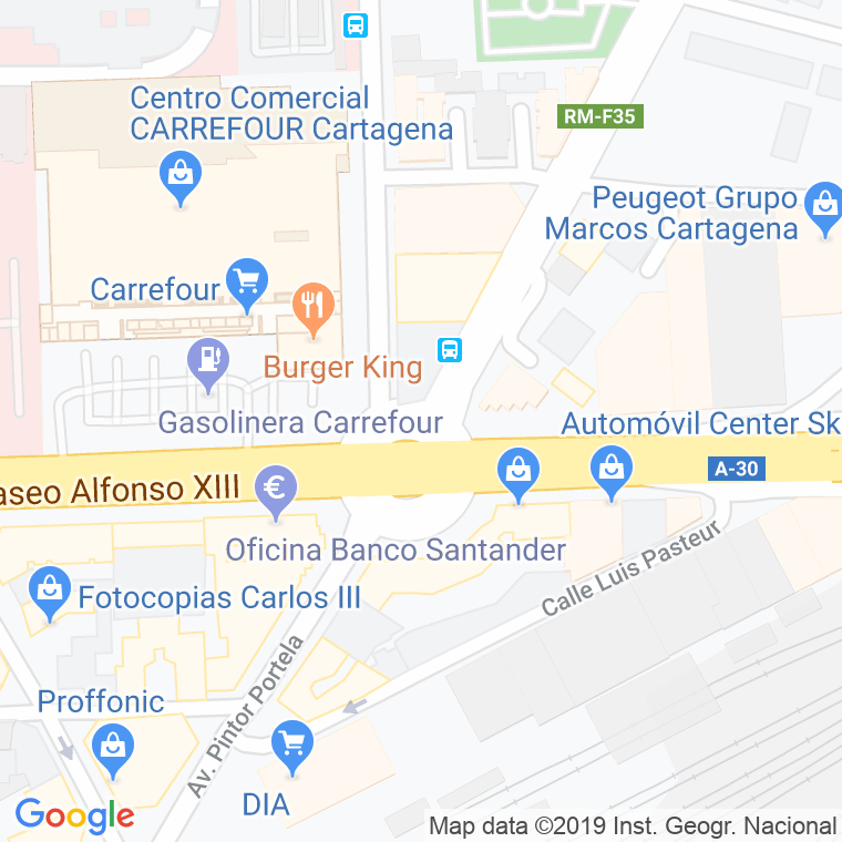 Código Postal calle Alicante, plaza en Cartagena