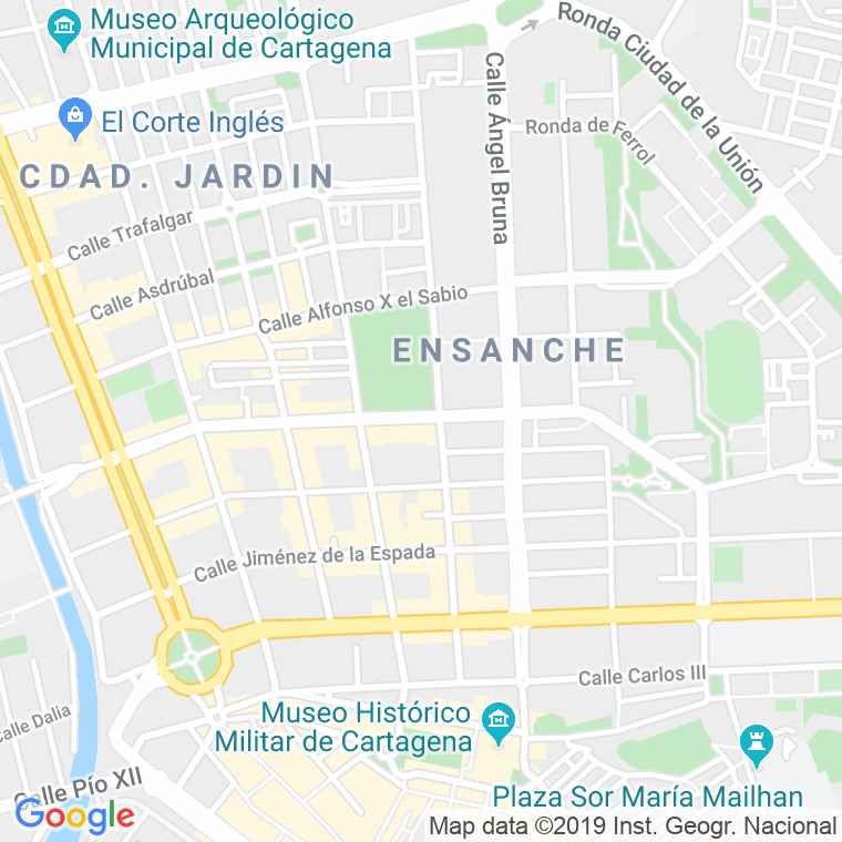 Código Postal calle Reina Victoria Eugenia   (Impares Del 7 Al 23)  (Pares Del 14 Al 30) en Cartagena