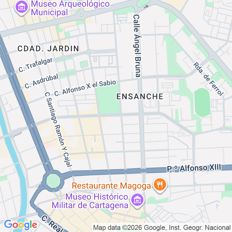 Código postal de Reina Victoria Eugenia   (impares del 7 al 23)  (pares del 14 al 30) en Cartagena