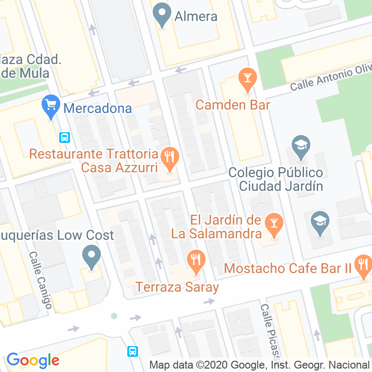 Código Postal calle Valle Inclan en Cartagena