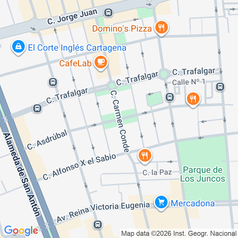 Código postal de Asdrubal   (impares del 1 al 9)  (pares del 2 al 8) en Cartagena