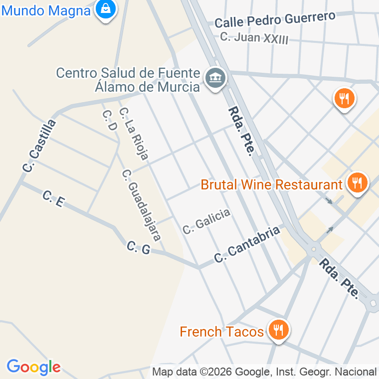 Código postal de Calle Extremadura en Fuente Alamo