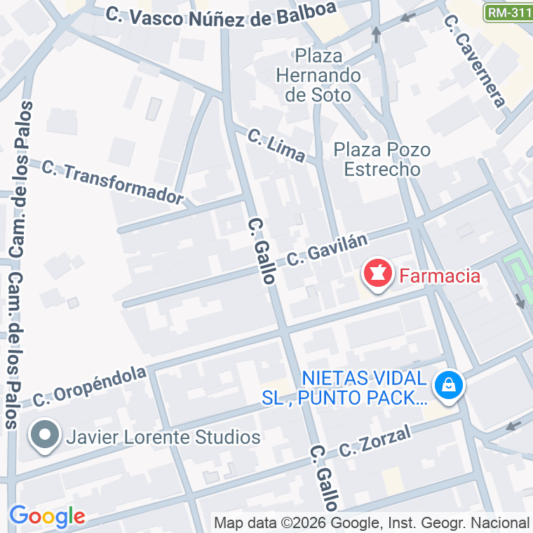 Código postal de Calle Gavilan en Pozo Estrecho