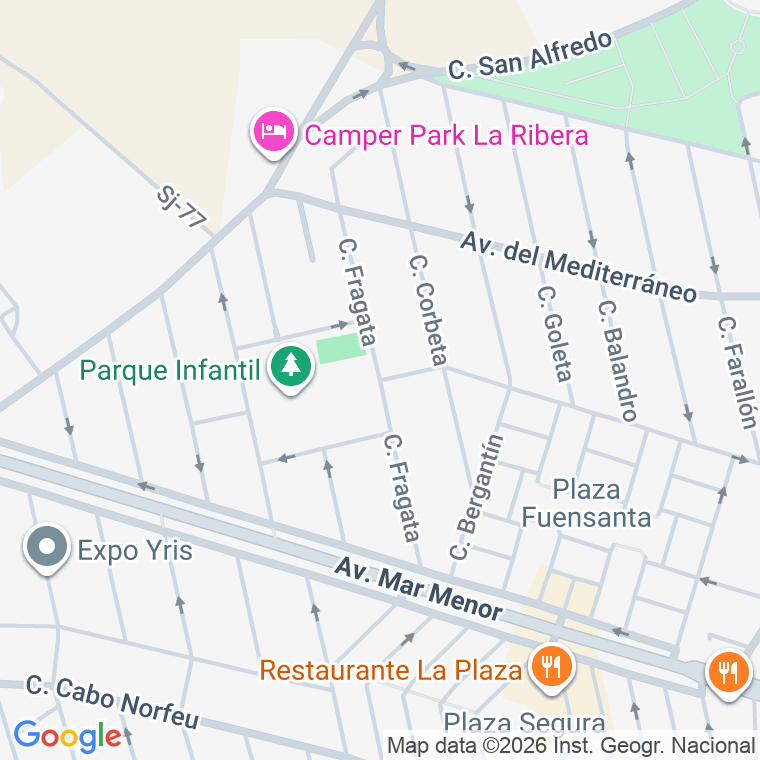 Código postal de Calle Fragata en Santiago de la Ribera