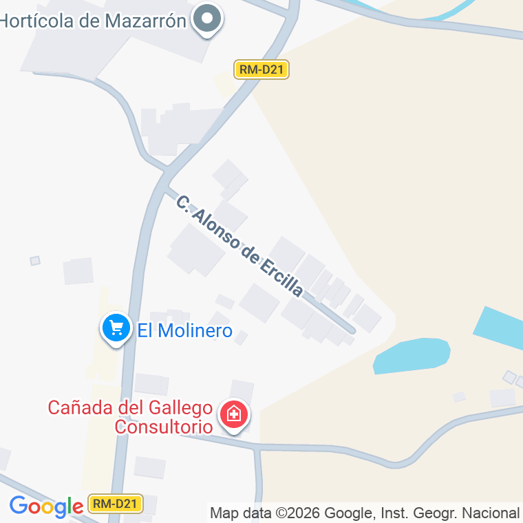 Código postal de Calle Alonso de Ercilla en Cañada de Gallego