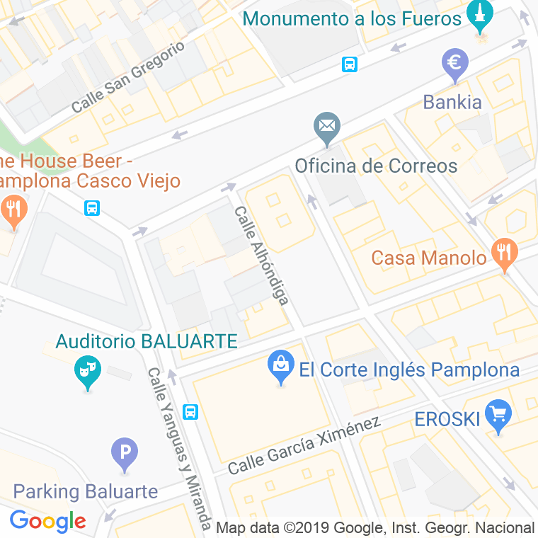 Código Postal calle Alondegi en Pamplona