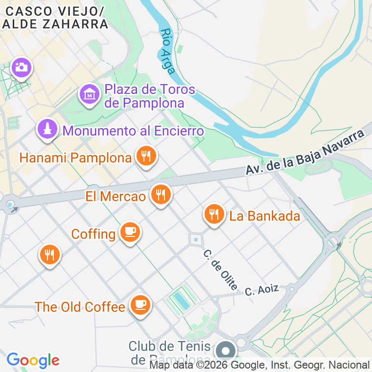 Código postal de Aralar   (impares del 1 al 13)  (pares del 2 al 8) en Pamplona