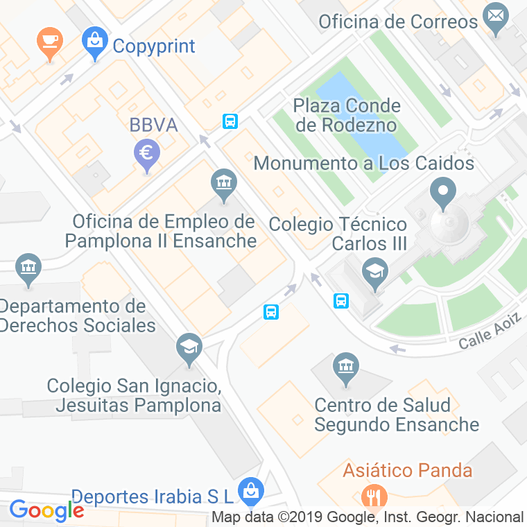 Código Postal calle Aoiz en Pamplona