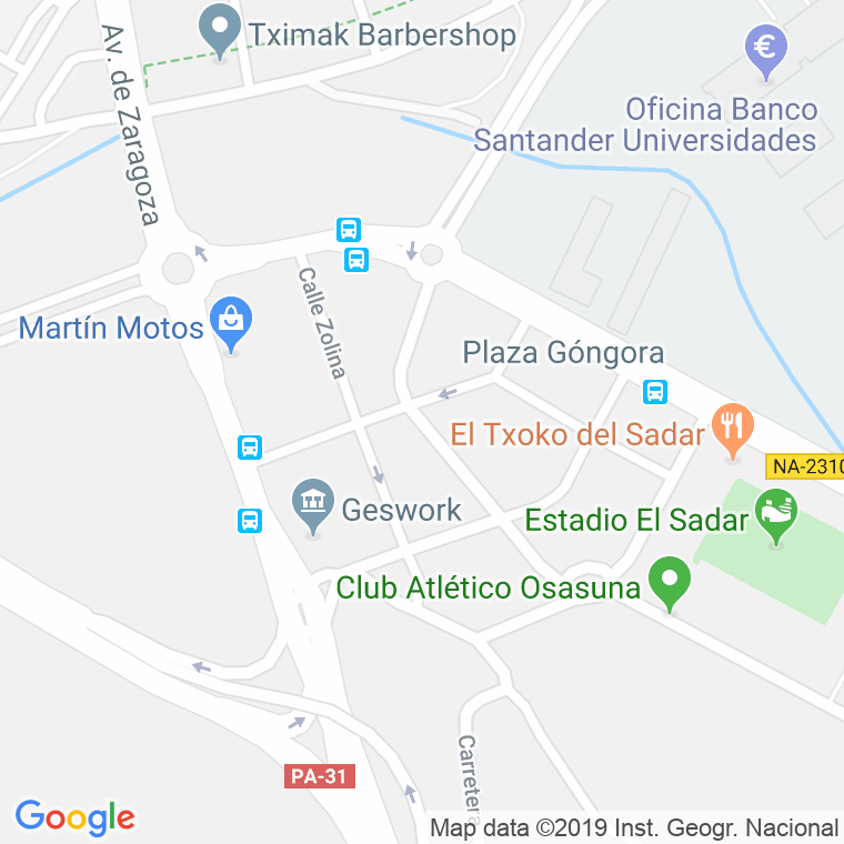 Código Postal calle Valle Aranguren en Pamplona