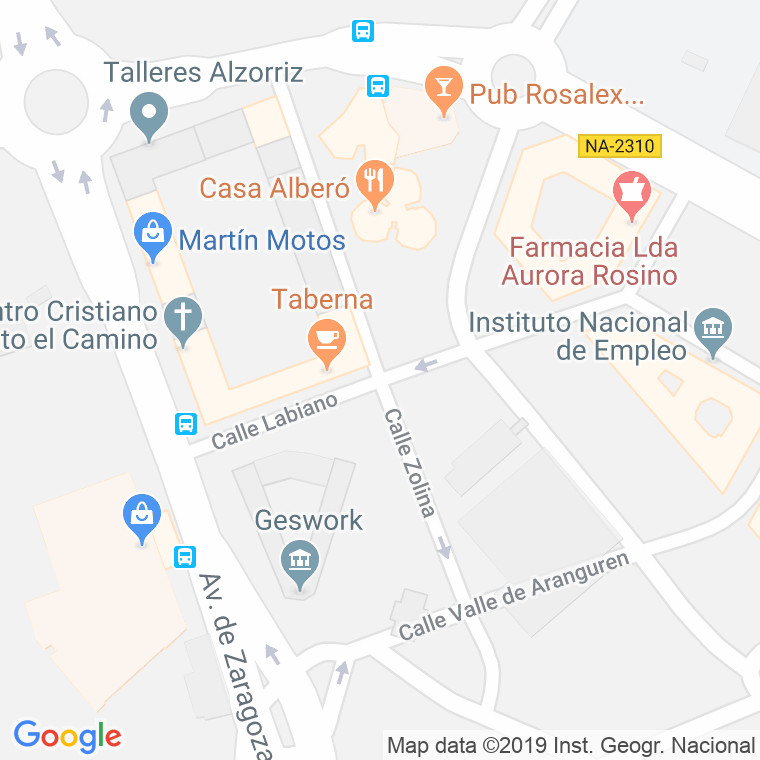 Código Postal calle Zolina en Pamplona