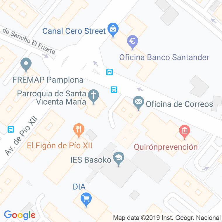 Código Postal calle Santa Felizia en Pamplona
