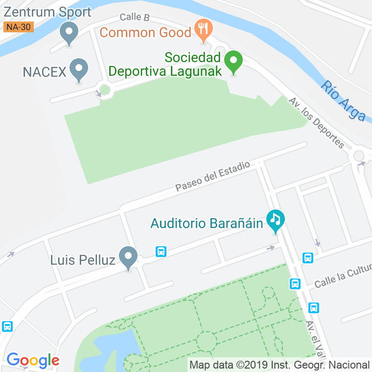 Código Postal calle Estadio,  Del, paseo en Pamplona