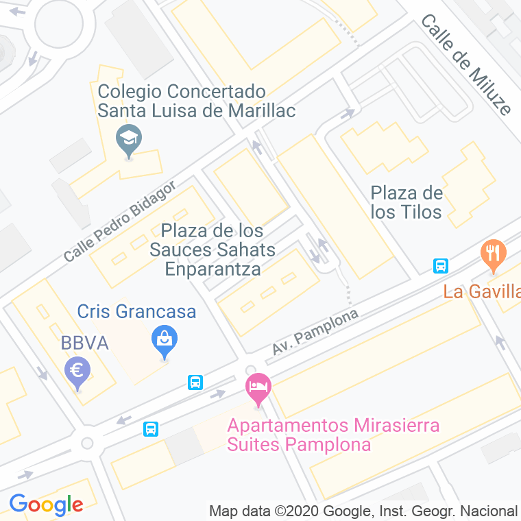 Código Postal calle Sauces, plaza en Pamplona