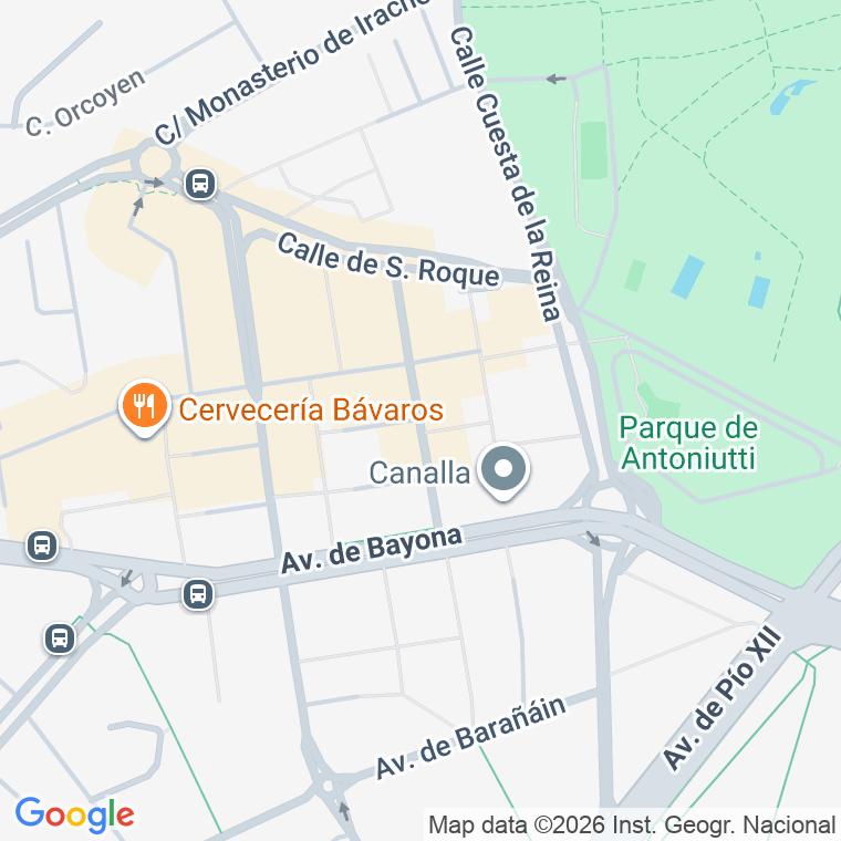 Código postal de Zilbetiko Monasterioaren, Zearkaleta en Pamplona