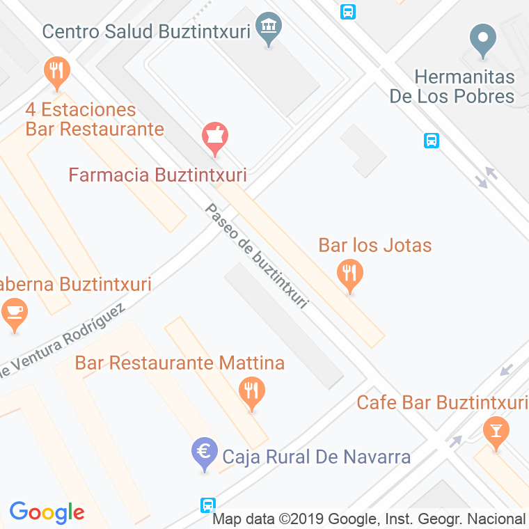 Código Postal calle Buztintxuri, paseo en Pamplona