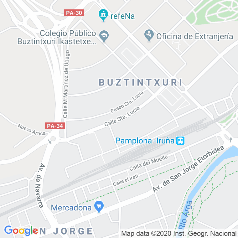 Código Postal calle Santa Luzia en Pamplona