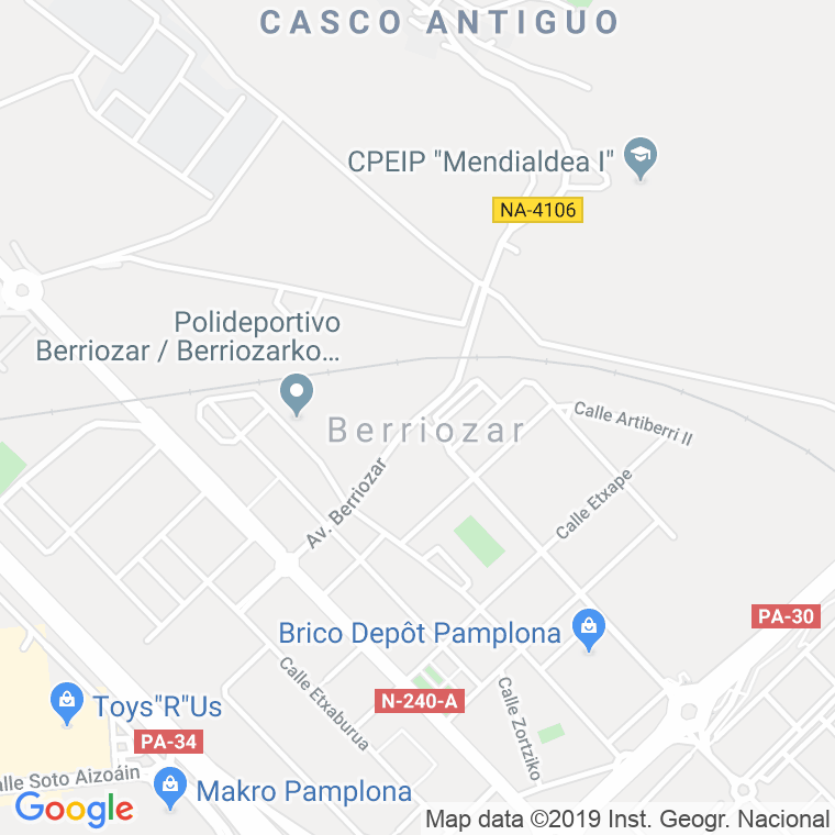 Código Postal calle Berriozar, avenida en Pamplona