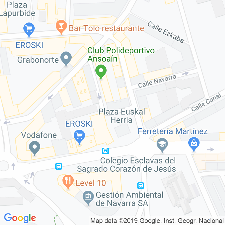Código Postal calle Euskalerria, plaza en Pamplona
