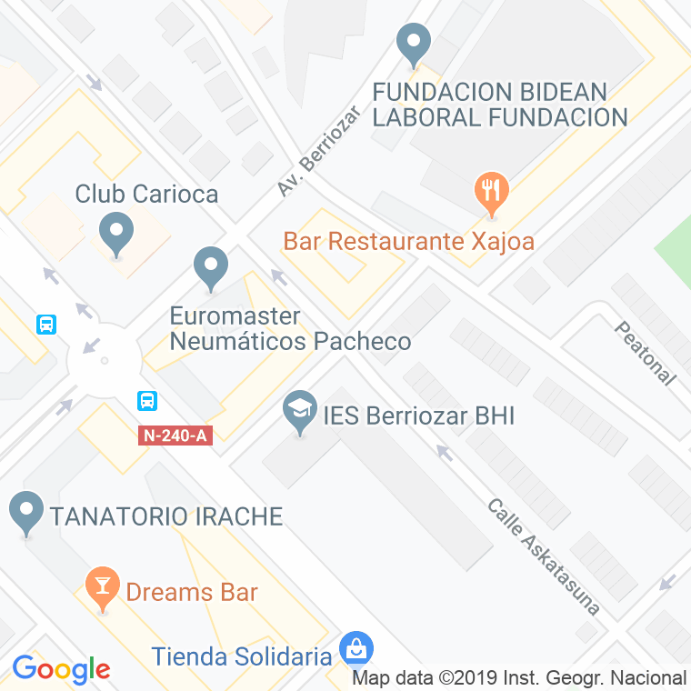 Código Postal calle Intxaurdi en Pamplona